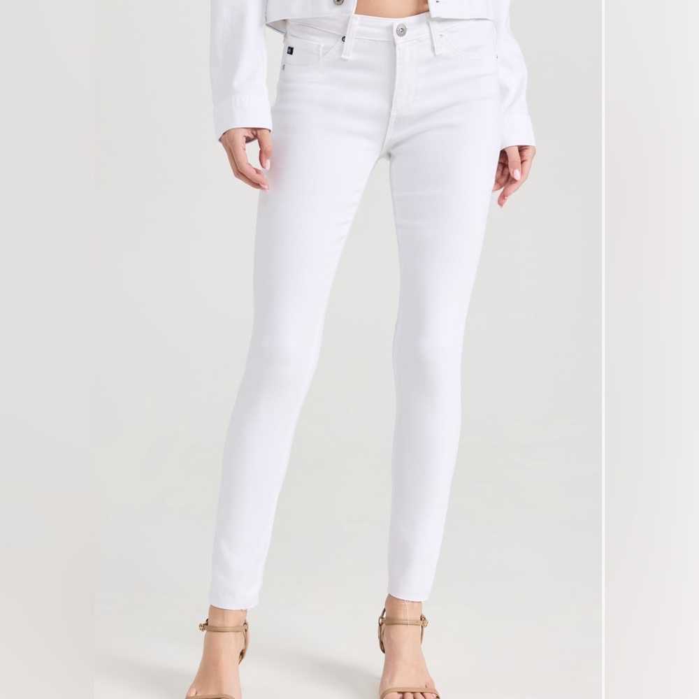 AG super skinny white jeans